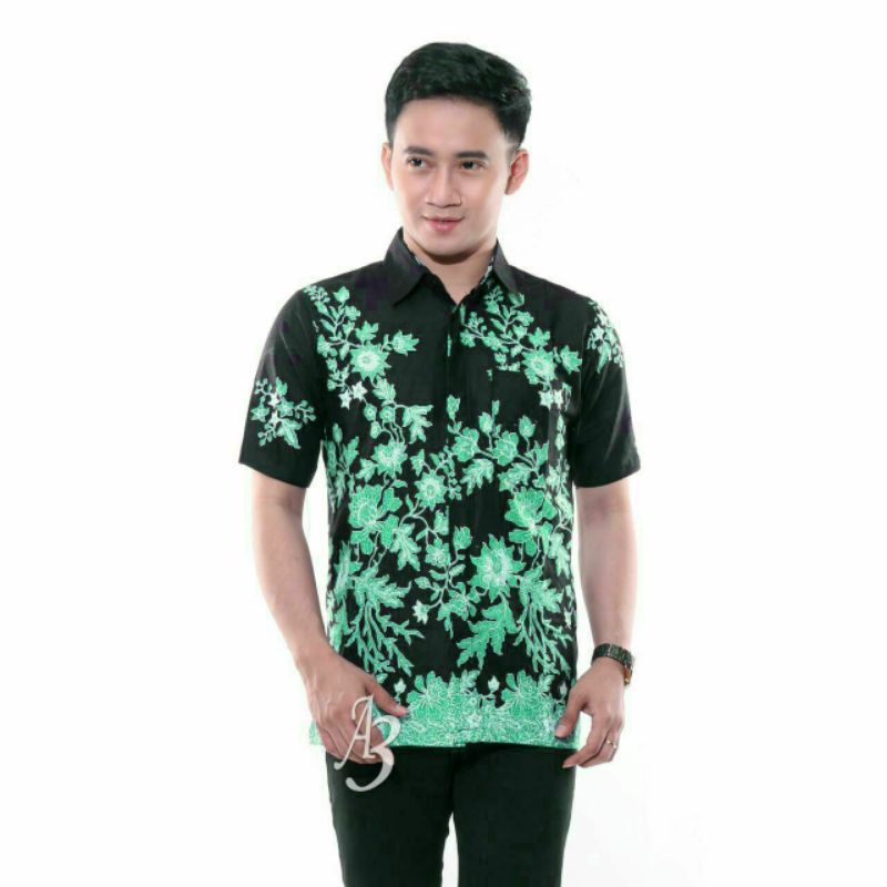 Kemeja baju batik pria hem 1234-Hem cibulan toska