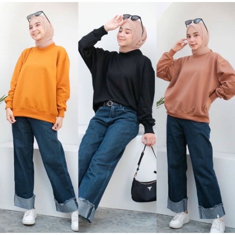 BASIC SWEATER UNISEX || SWEATER CREWNECK POLOS
