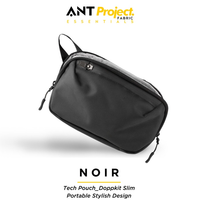 PROMO BISA COD TAS SELEMPANG PRIA ANT PROJECT - Tas Pouch Pria Handbag ANT Noir - Hitam TRENDY COWOK