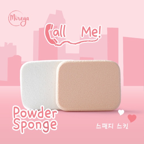 MIREYA CALL ME Powder Sponge | Wonder Puff Pink Ribbon | Beauty Blender (Blending Sponge) | Eyelash Curler (Penjepit Bulu Mata) | ❤ jselectiv ❤ Make Up Sponge &amp; Aplikator MIREYA