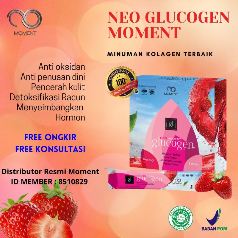 Asli 100% Moment Neo Glucogen Anti Oksidan Full Collagen Pencerah Kulit