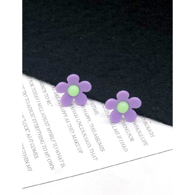 LRC Anting Tusuk Fashion Small  925 Silver Needle Flower Earrings F59902