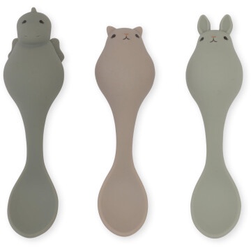 Konges Slojd 3 pack friends spoon silicone