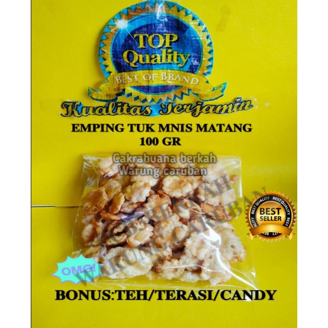 

@100GR EMPING TUK MANIS MATANG KHAS CIREBON BONUS TEH/TERASI/CANDY