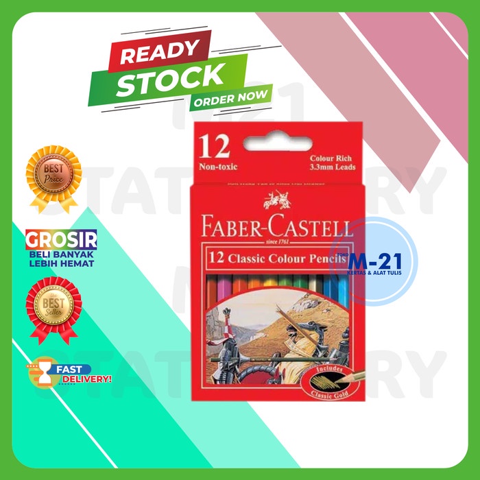 

PENSIL WARNA 12 WARNA FABER CASTELL CLASSIC