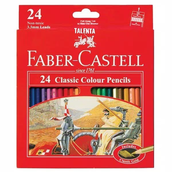 

WARNAPENSIL- PENSIL WARNA FABER CASTELL 24 WARNA CLASSIC -PENSIL WARNA