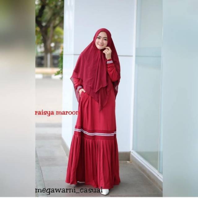 Gamis raisya sporty original branded megawarni keren real pict