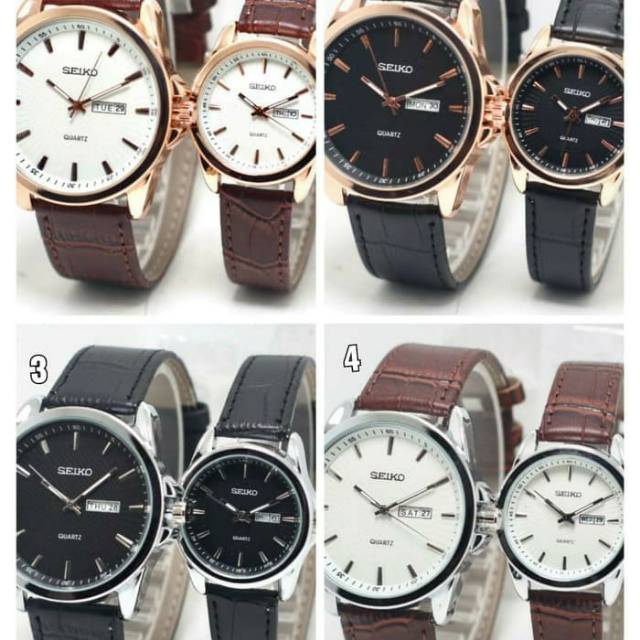 Jam tangan pasangan Seiko Tanggal hari Aktif kulit Diameter  40mm 30mm #jamtangancouple
