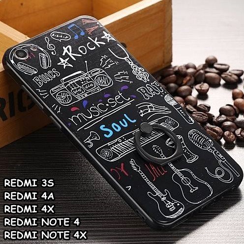 For Xiaomi Redmi 4a 4x Note 4 Black Music Soft Case Casing With