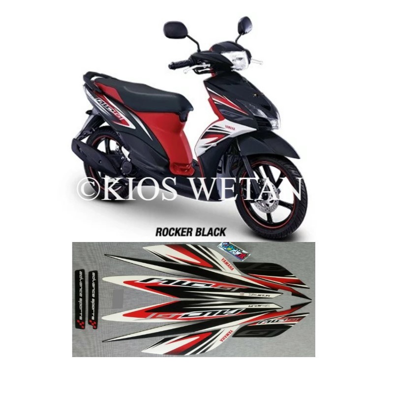 STRIPING MIO GT HITAM TAHUN 2014 STIKER LIS STANDAR ORI YAMAHA STIKER POLET