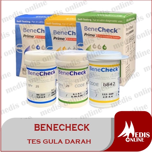 Alat Cek Darah - Benecheck PRIME Test Strip Gula Darah (Glukosa) / Benecheck / Strip Gula Darah / St