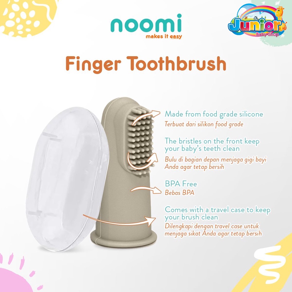 Noomi Silicone Finger Toothbrush Isi 2pcs - SIkat Lidah Bayi