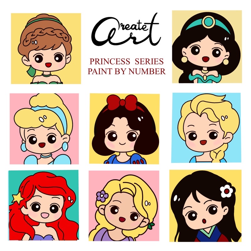 

PRINCESS PAINT BY NUMBER CREATE ART