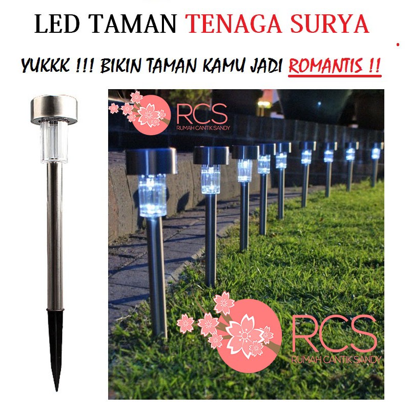 LAMPU TAMAN LED TENAGA MATAHARI ~ TANPA BATRE ~ ada SENSOR CAHAYA