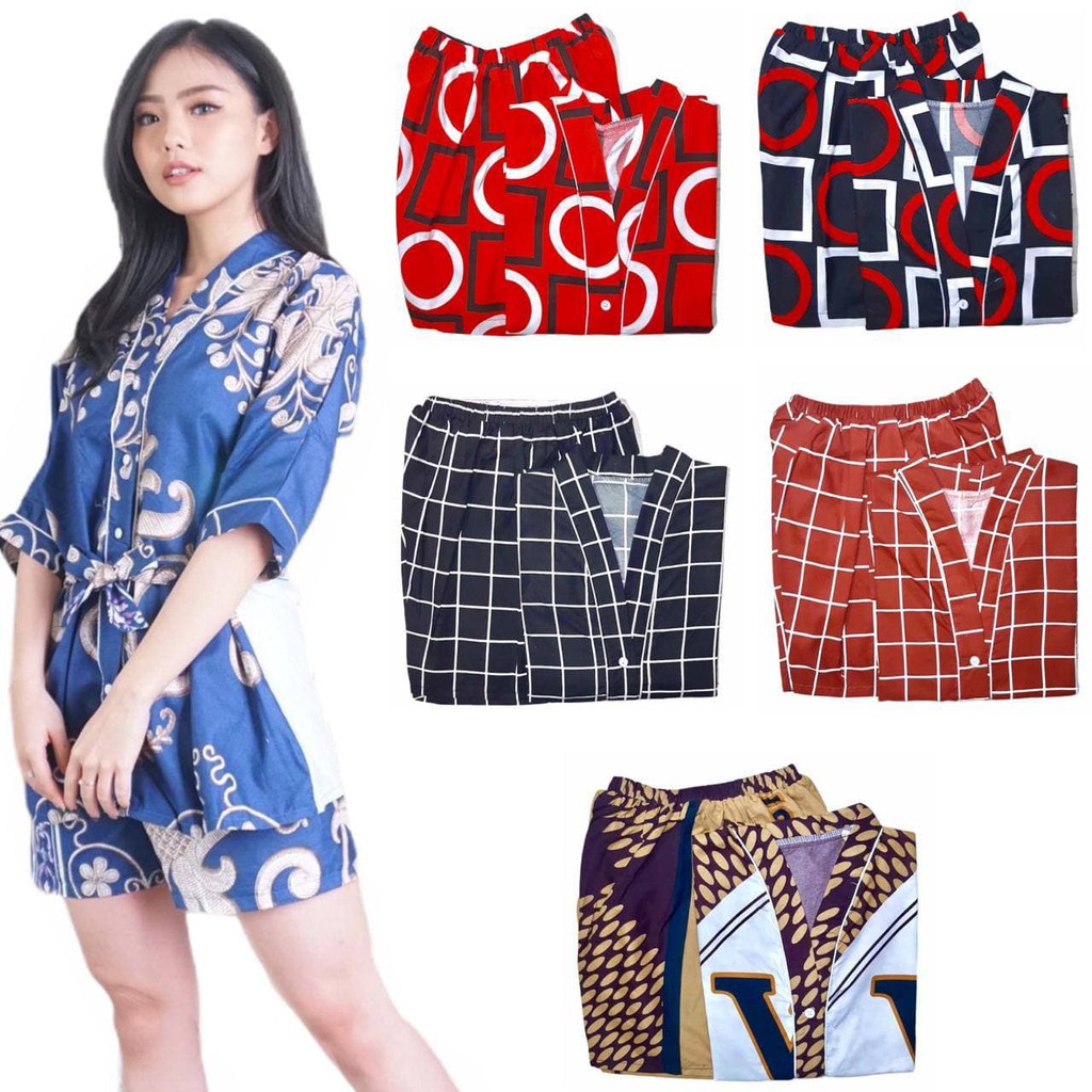 PIYAMA DEWASA CELANA PENDEK TALI / PIYAMA HP TALI TERBARU