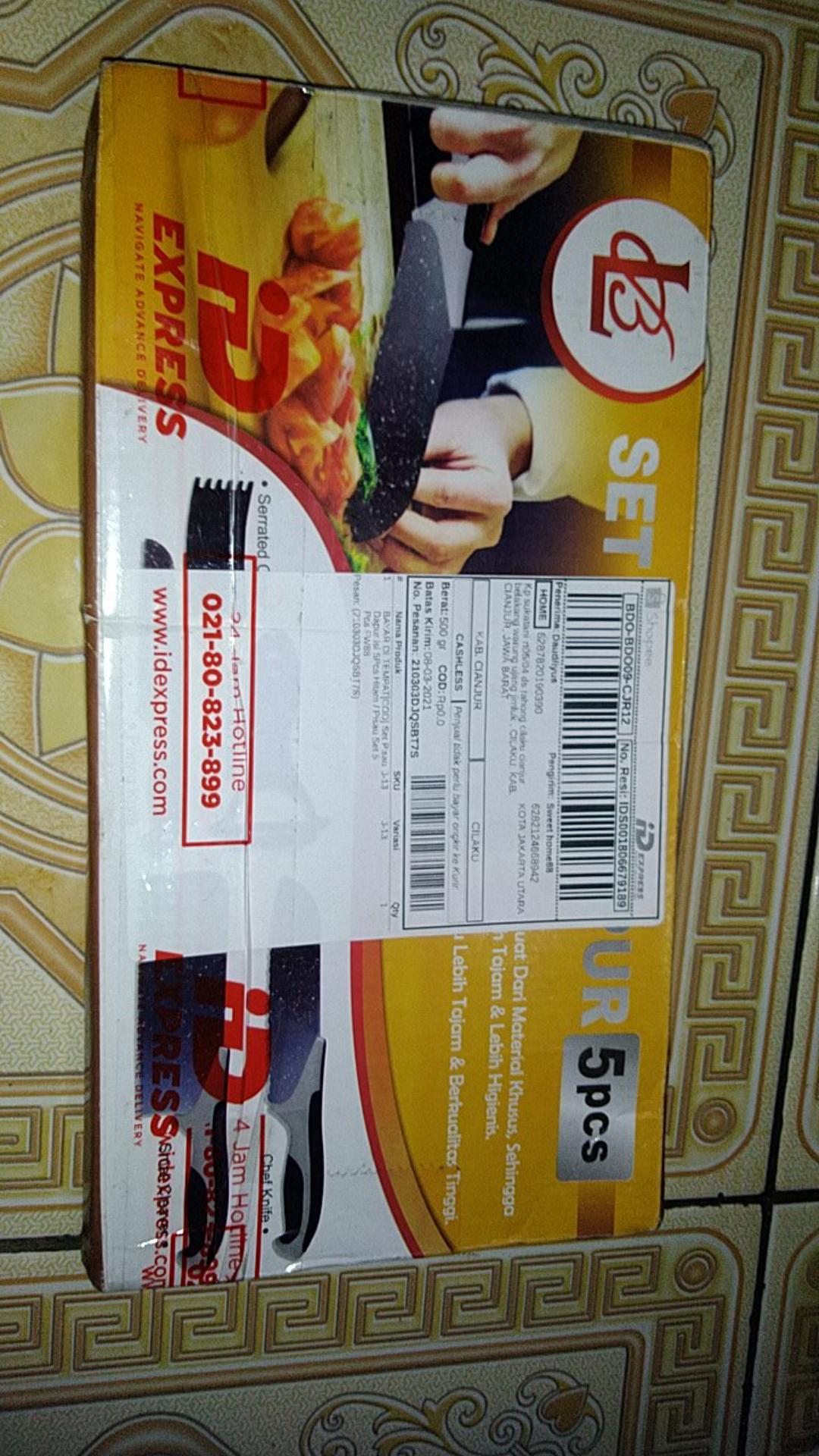 Pisau Dapur Isi 5pcs Hitam Pisau Set 5 Pcs  Pisau Dapur Set