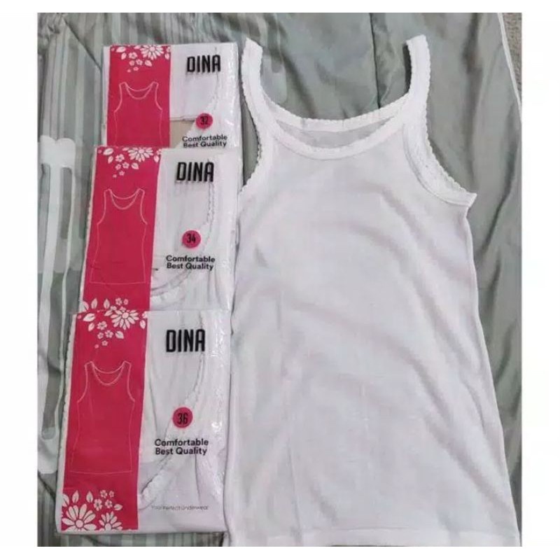 3 Pcs Singlet Wanita Dina | Kaos Dalam Perempuan Dewasa Remaja Abg | Pakaian Tang Top Teng Tank Tenk Tengtop Underwear | Sguna Grosir