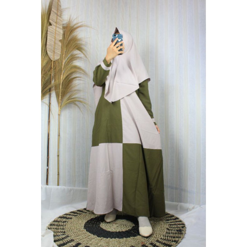 GAMIS set syari itycrepe original NISFI Busana Muslim Syari remaja terbaru modis hijaber ootd polos