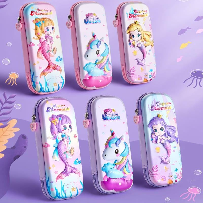 Kotak pensil 3D timbul Unicorn motif timbul Tempat pensil Pencil Case Kado Ultah Anak hadiah ulang tahun anak perempuan kotak pensil rabbit