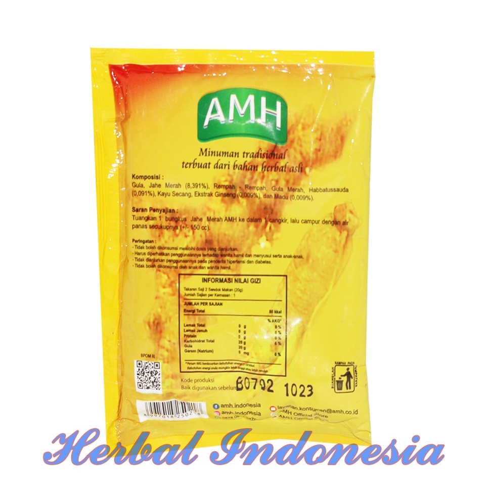 Instan Jahe Merah AMH Amanah Super (+ Habbatussauda, ginseng dan madu)