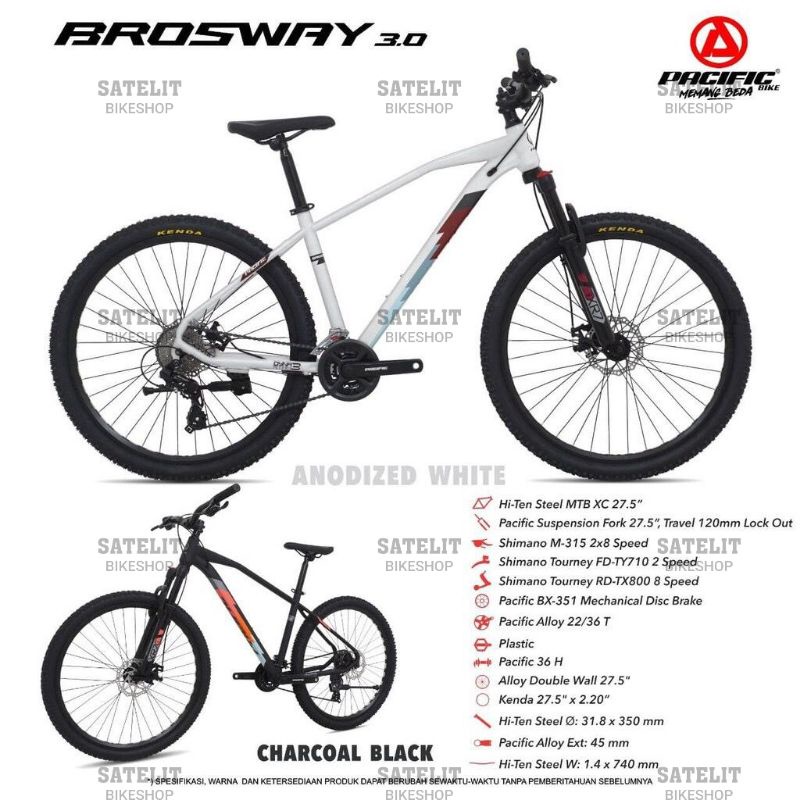 Sepeda MTB Gunung Pacific Brosway 3.0 Ukuran 27.5 Inch