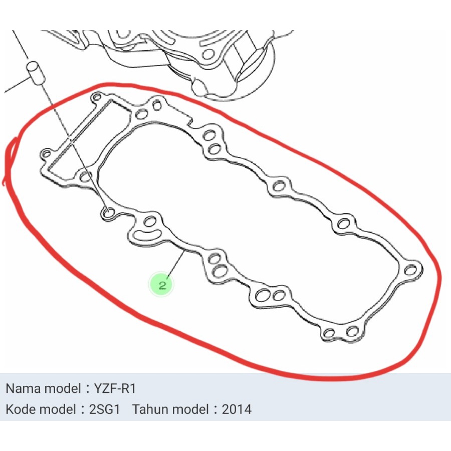 packing gasket cylinder yamaha yzf r1 2008 - 2014 original
