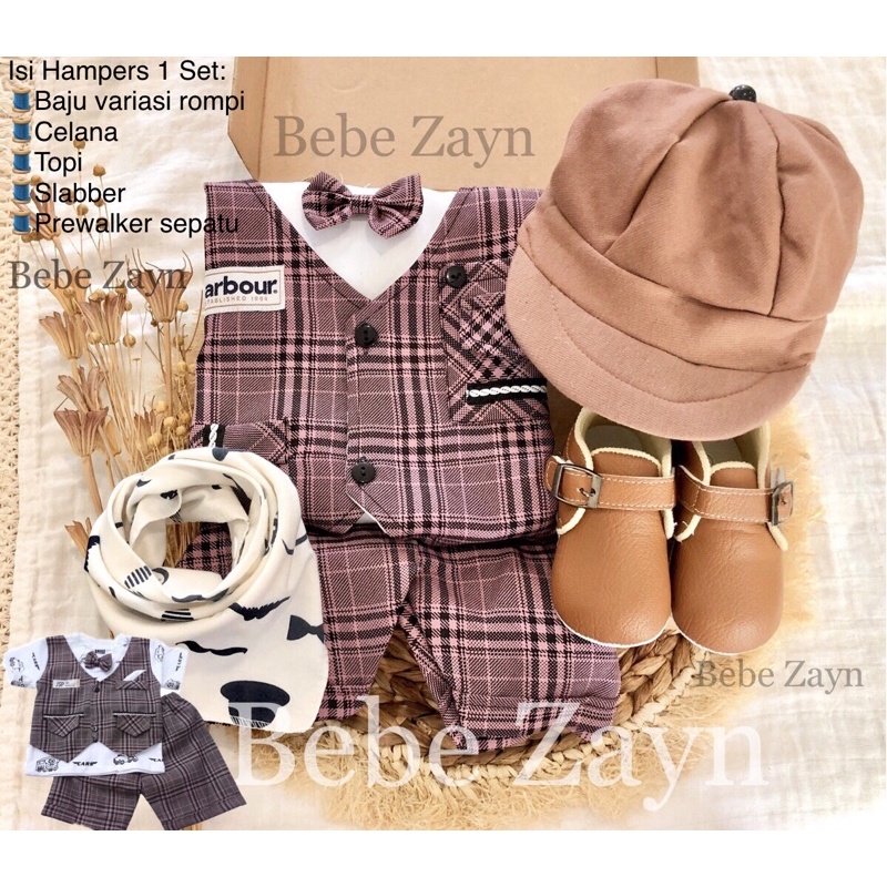{BEBE ZAYN} Hampers baby/ hampers bayi/ baby gift/ kado bayi/ baby newborn/ Baby Boy/ Baby Boy Set-Tuxedo Amour Wine