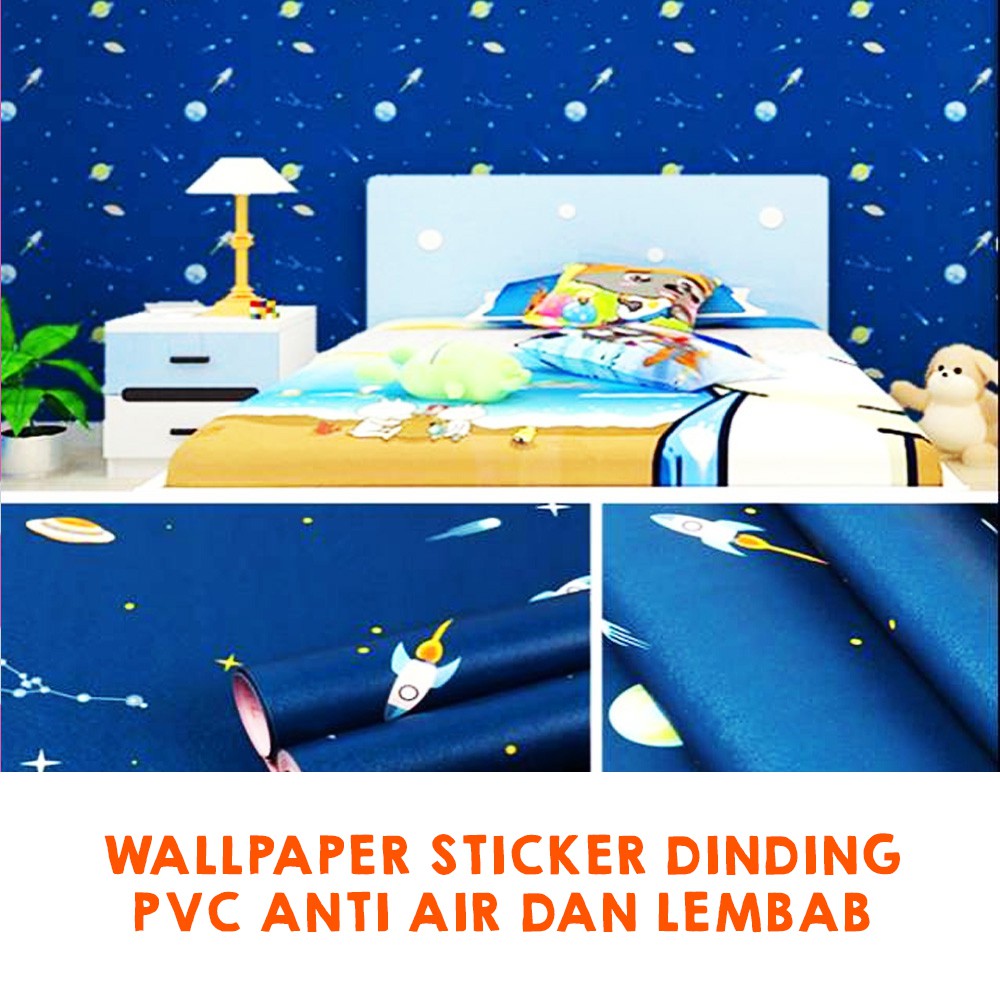 Wallpaper Stiker Dinding | Walpaper dinding Kamar Tidur | Wallpaper Promo |ROKET BIRU