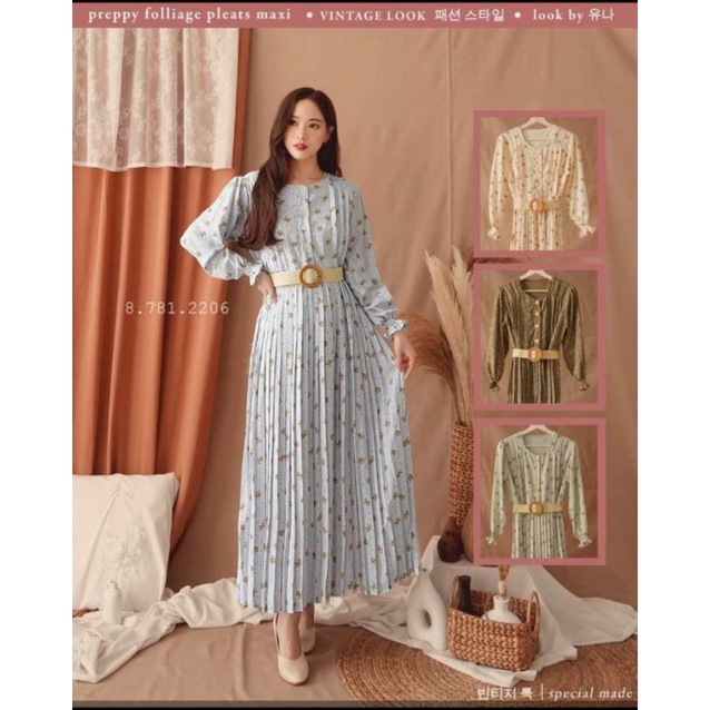 Dress Korea | Yuna Dress Prepy Polliage