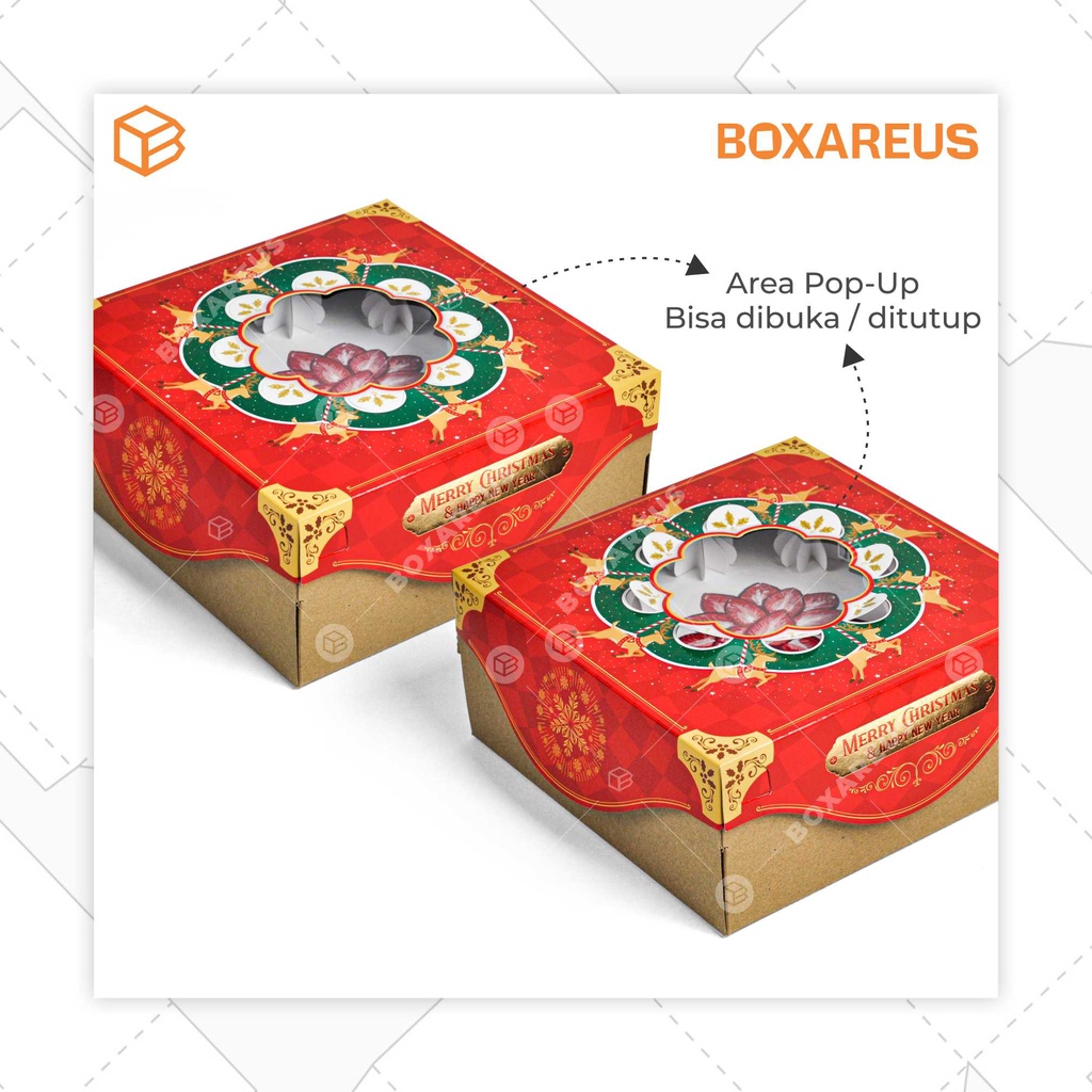 Box Kue Cake Packaging Natal Christmas Hampers Kemasan Kotak Dus Bolu | CB2210 NATAL