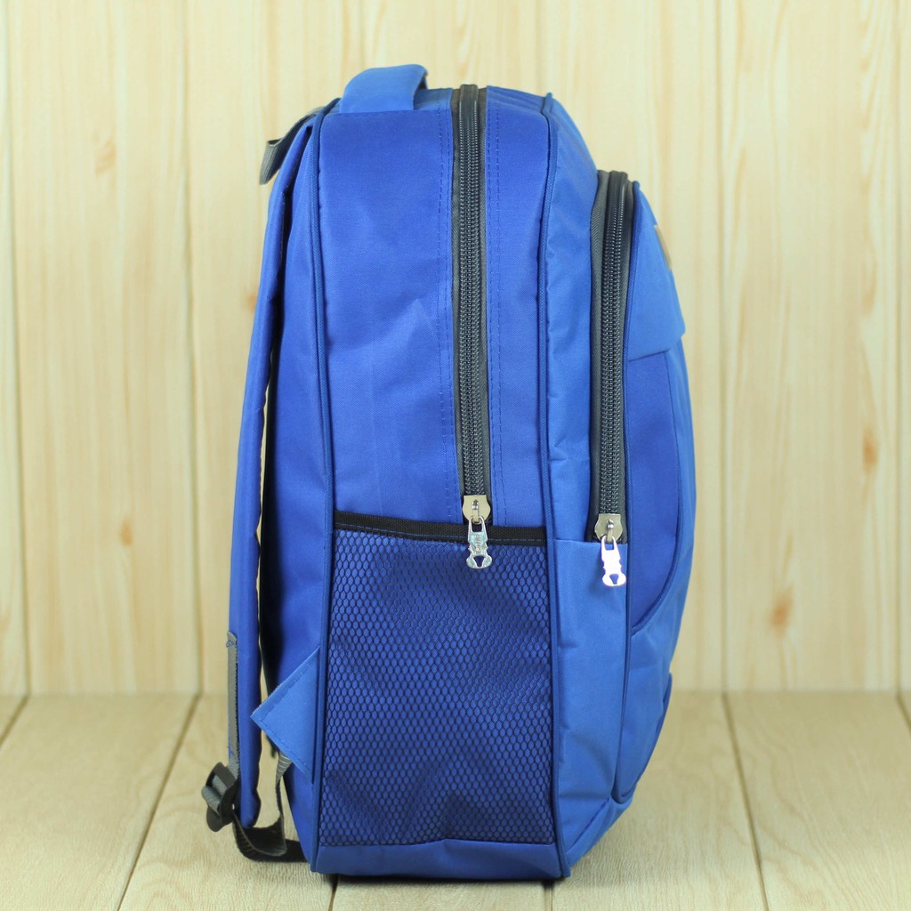 Ransel Pria Kerja Tas Polo Classic Biru Gendong Sekolah BIG PROMO Bisa Cod Tas Polo Murah Bahan D300 Sekolah Kuliah Polos