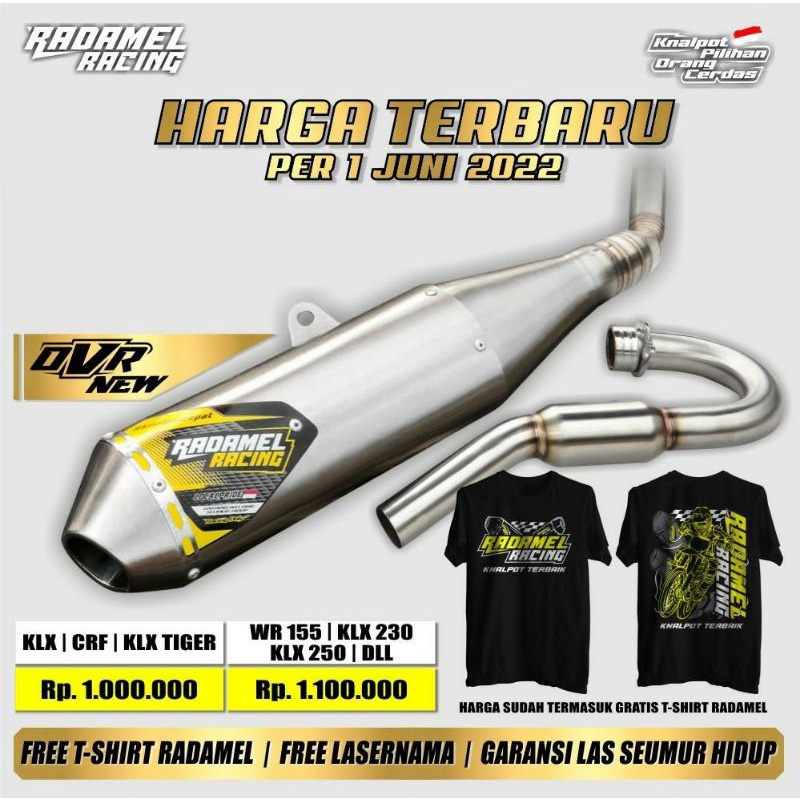 RADAMEL RACING gratis laser nama type OVER for non biru WR155,KLX230,KLX250