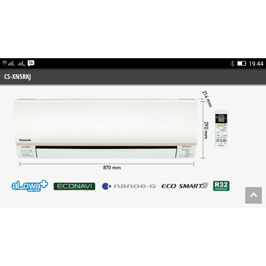 Ac Panasonic 1 2pk Low Watt Econavi Type Cs Xn5skj New Model Indonesia