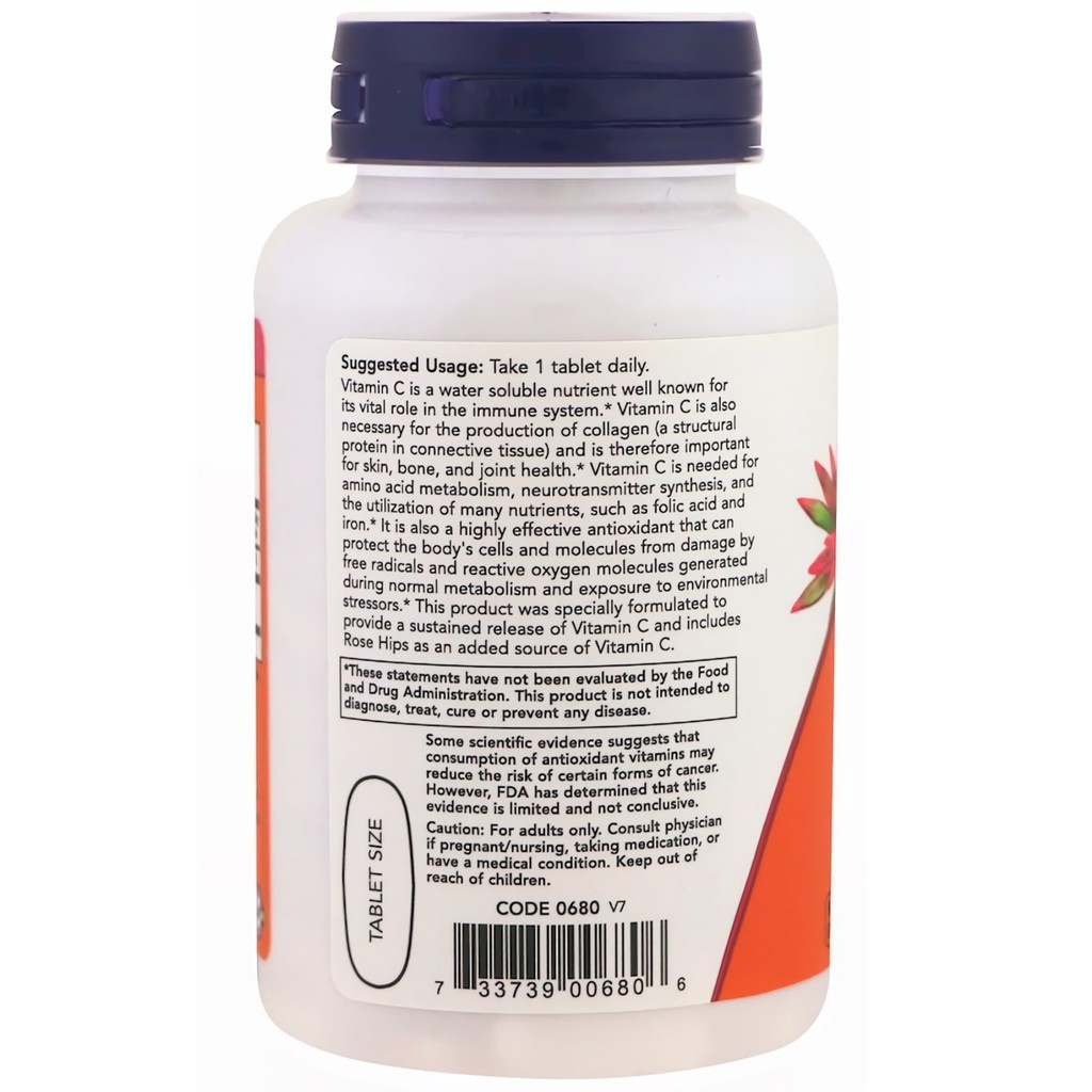 Now Foods Vitamin C1000 100 Tablet Vit C 1000