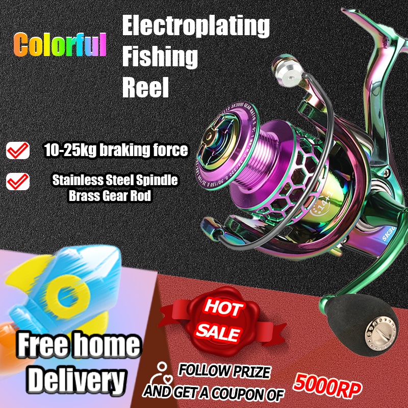 25KG Aluminum alloy 14BB 5.0:1 1000-6000 Gear Rasio Reel Pancing Bahan Metal untuk Air Laut Spinning Fishing reel  Kincir Logam Berkekuatan Tinggi