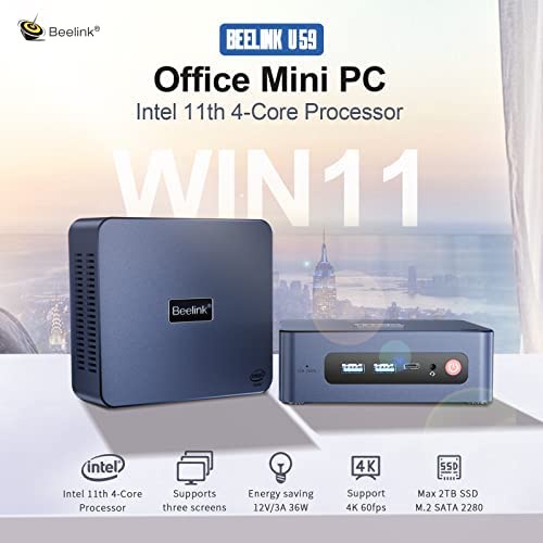 MIni Pc Beelink U59 PRO 8/500GB SSD Intel Gen11 N5105 HDMI 4K Windows 11 Pro