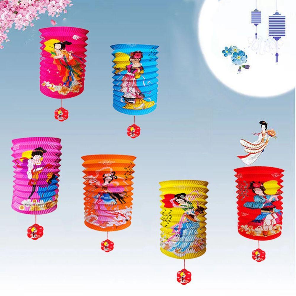 [Elegan] Lampion Kertas 16 cm Gaya China Mid-Autumn Festival Pernikahan Ornamen Kreatif Berjalan Lentera DIY Gantung Lampion