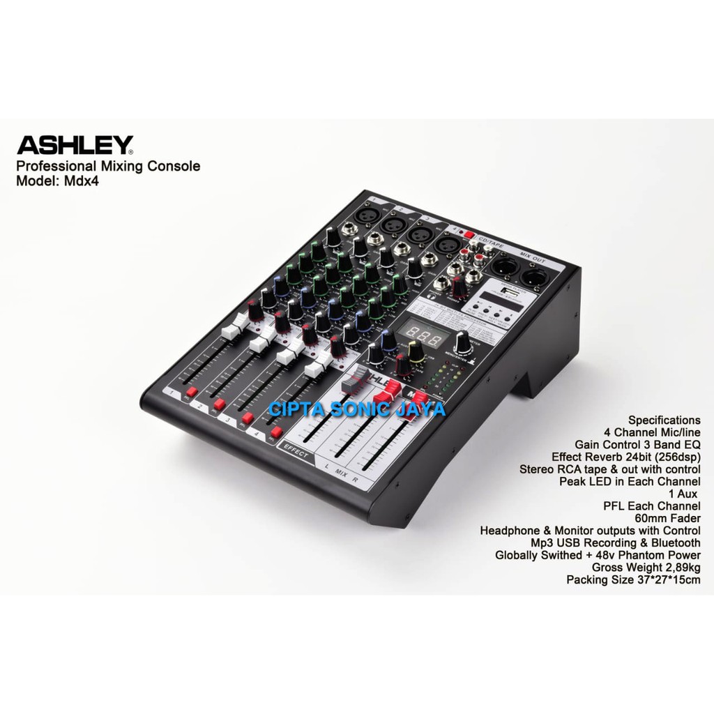 MIXER ASHLEY MDX 4 MDX4 4 CHANNEL ORIGINAL