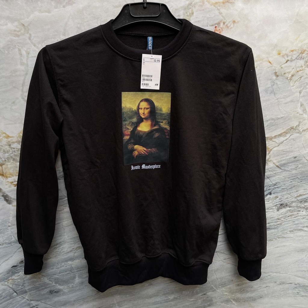 H&amp;M Crewneck Monalisa / Sweater HnM Original Sweatshirt Pria Wanita