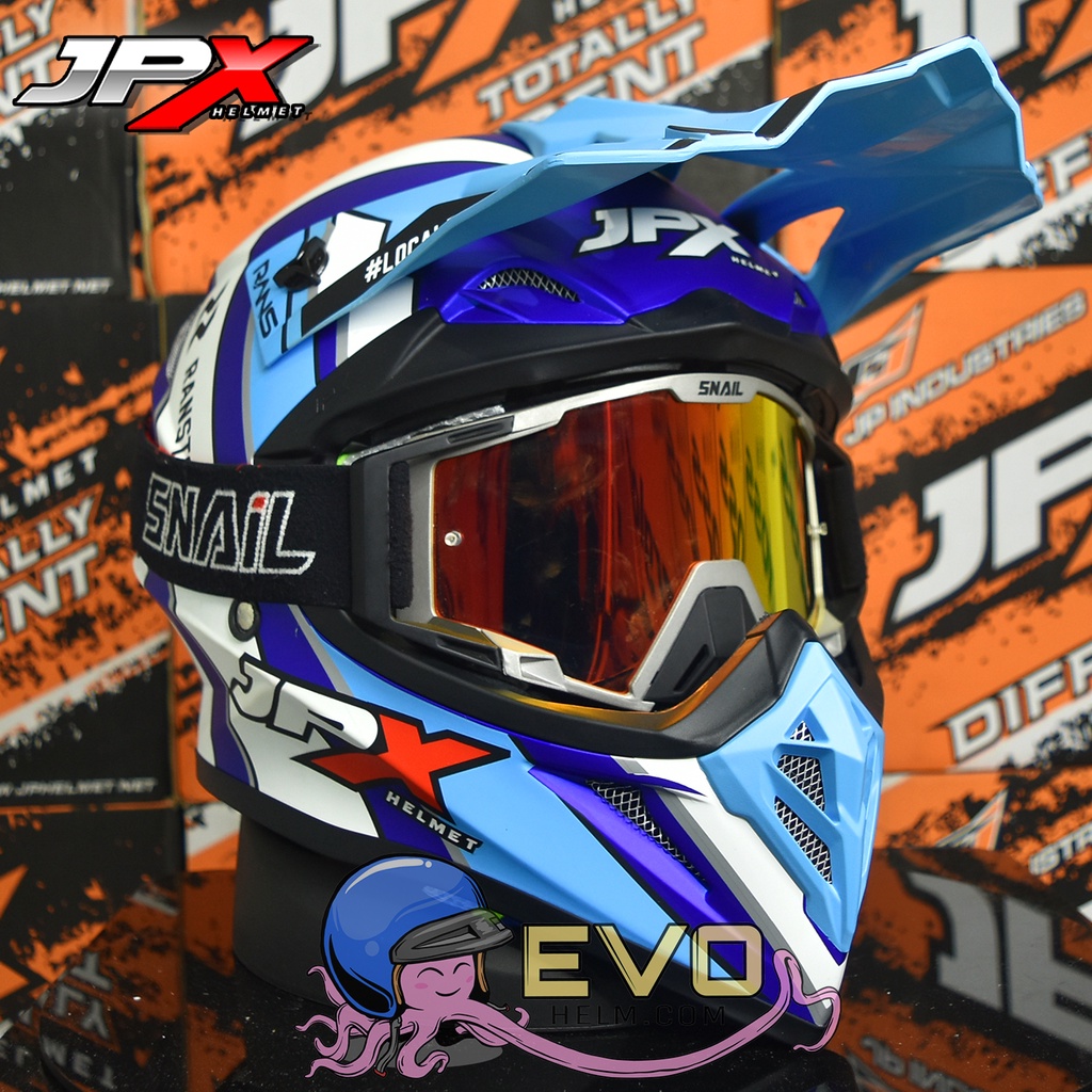 HELM JPX CROSS_BARONG SPECIAL EDITION PEPSI BLUE DOFF ORIGINAL HELM JPX CROSS BARONG RANS SPECIAL EDITION JPX HELM TRAIL KLX JPX HELM JPX TERBARU