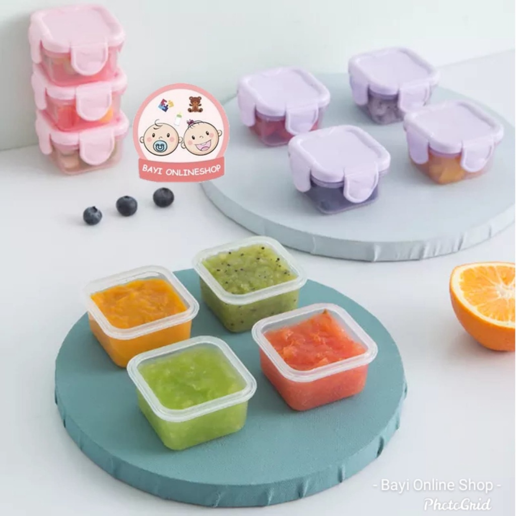 4 PCS Kandila / Bebewawa Baby Food Container Wadah MPASI- KDL - 027 - Storage MPasi + penutup BPA FREE 120ml - Mangkok Tempat Makan Bayi