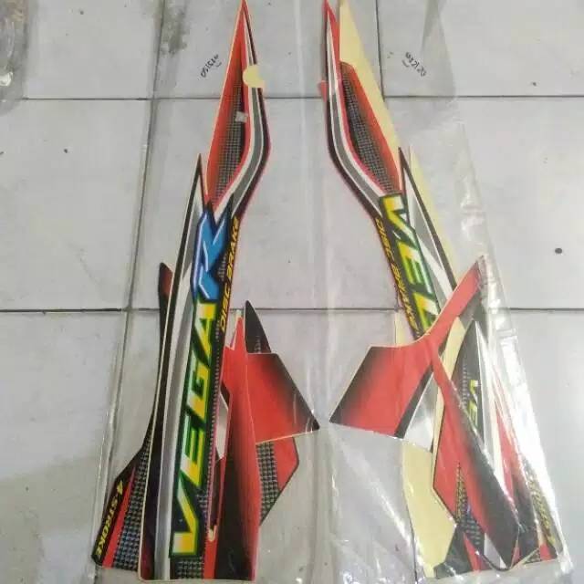 Striping sticker standar ori Vega R tahun 2005 warna orange hitam