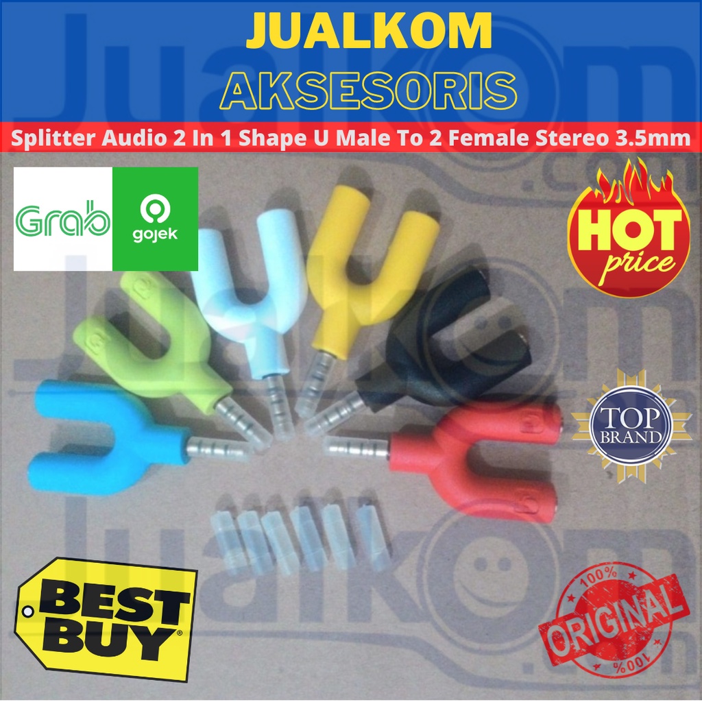 Splitter Audio 2 In 1 Shape U Male To 2 Female Stereo 3.5mm