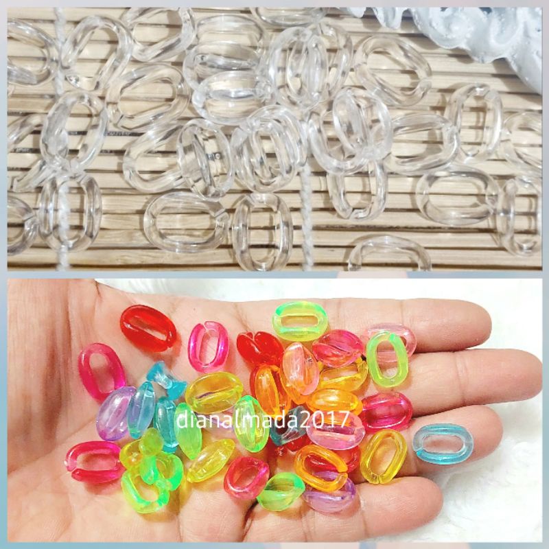 20 gram mote rantai kerang gembul bening transparan