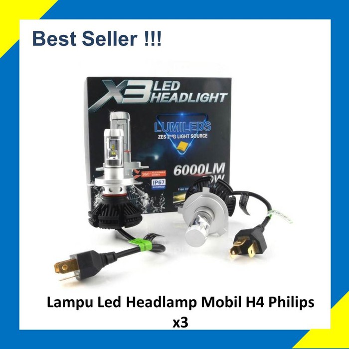 Promo Lampu Led Headlamp Mobil H4 philips x3 Keren