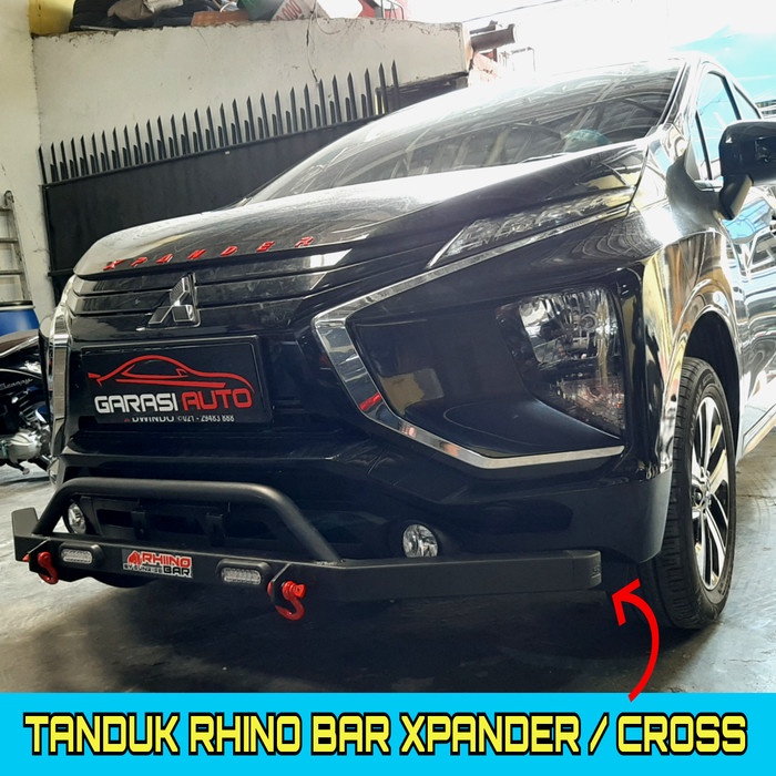Tanduk Depan Xpander Bumper Guard Towing Bar Rhino Besi With Lamp DRL