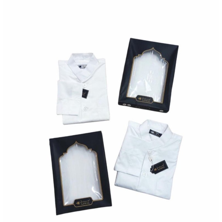 Baju Koko Putih Polos By Ajmal/pakaian muslim pria/baju koko dewasa/koko lengan panjang