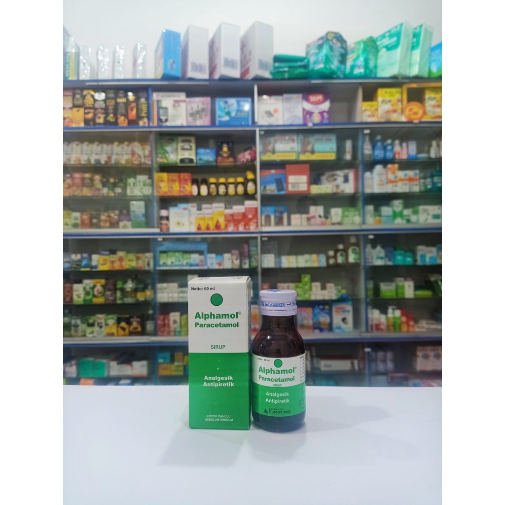 Alphamol Paracetamol Sirup Molex 60 ml Demam Sakit gigi untuk 0-12 Tahun