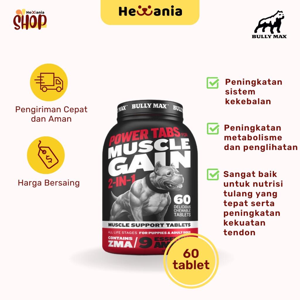 Suplemen Vitamin Anjing - Pembentuk Otot - Bully Max
