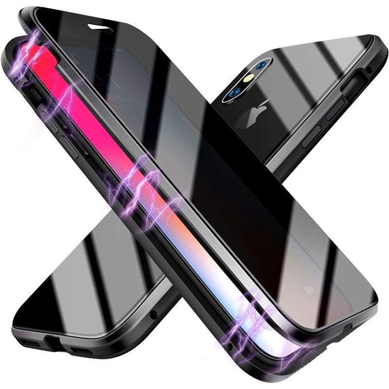 Case Tempered Glass Magnetik Pelindung 360 Derajat Untuk IPhone 12 11 Pro XS MAX XR 7 8 Plus SE